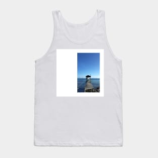 the bay and the house that is the beach in ecopop landscape photography Tank Top